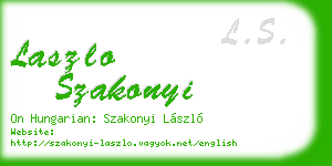 laszlo szakonyi business card