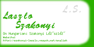 laszlo szakonyi business card